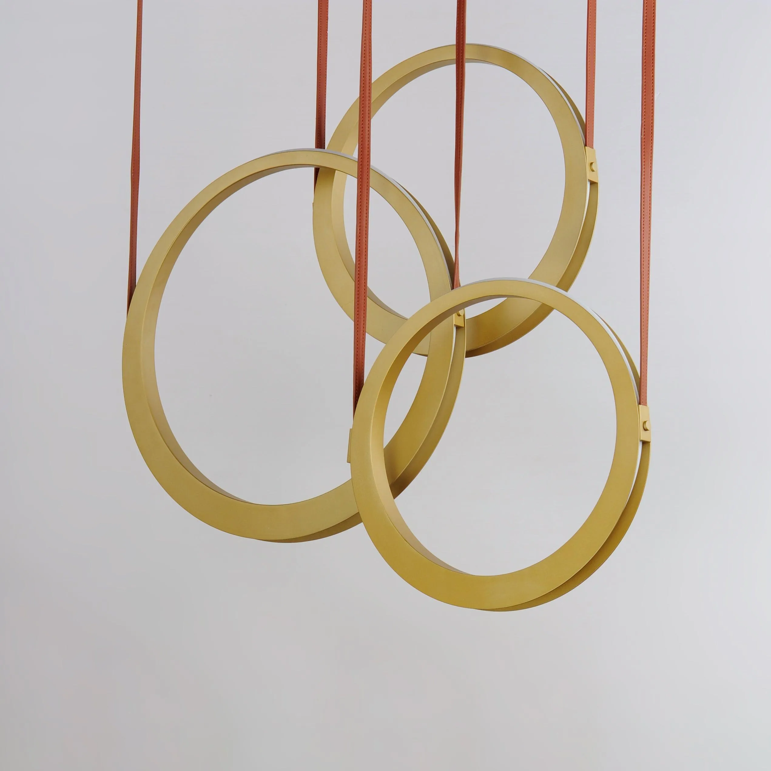 LED Antique Brass 3 Rings Pendant