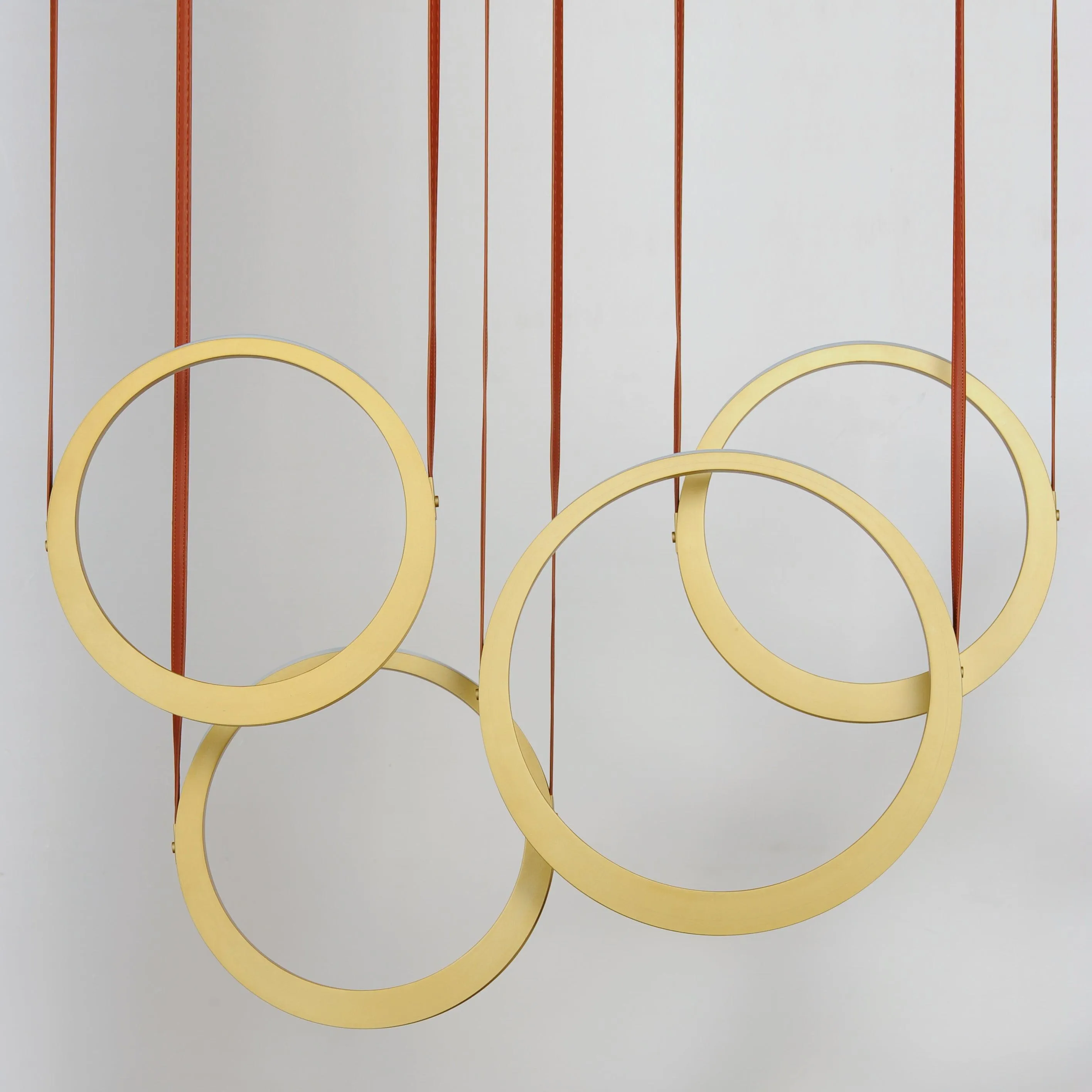 LED Antique Brass 4 Rings Pendant