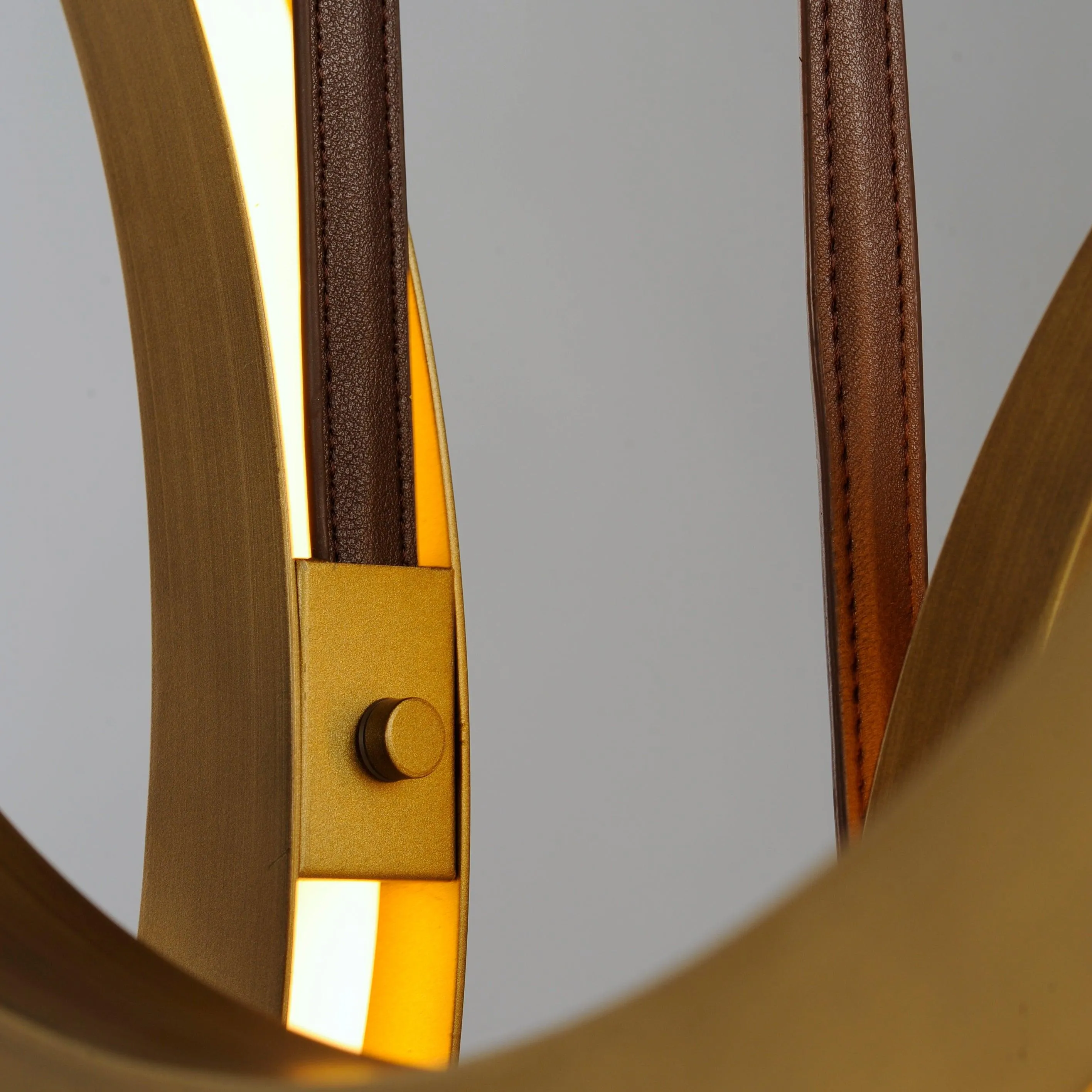 LED Antique Brass 4 Rings Pendant