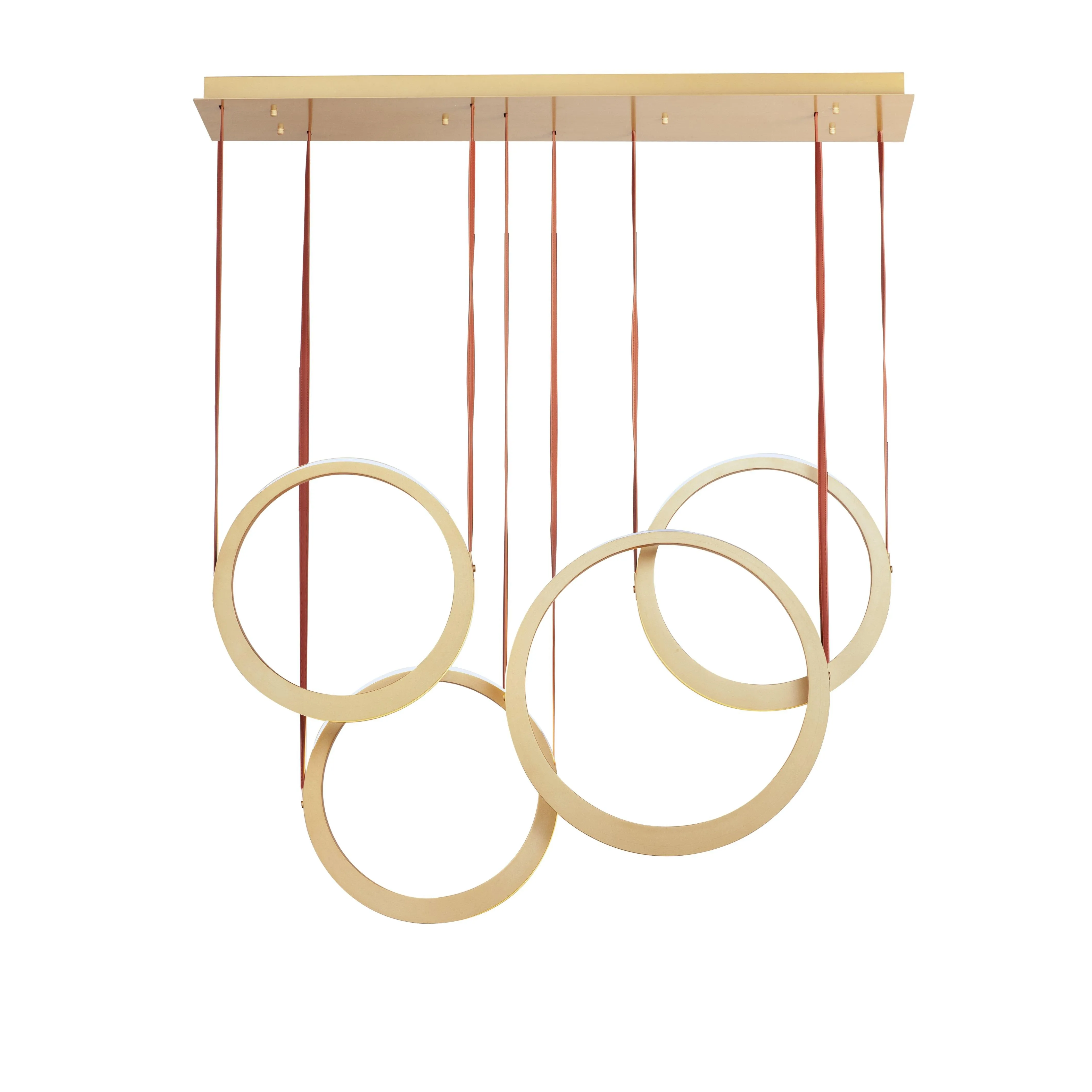LED Antique Brass 4 Rings Pendant