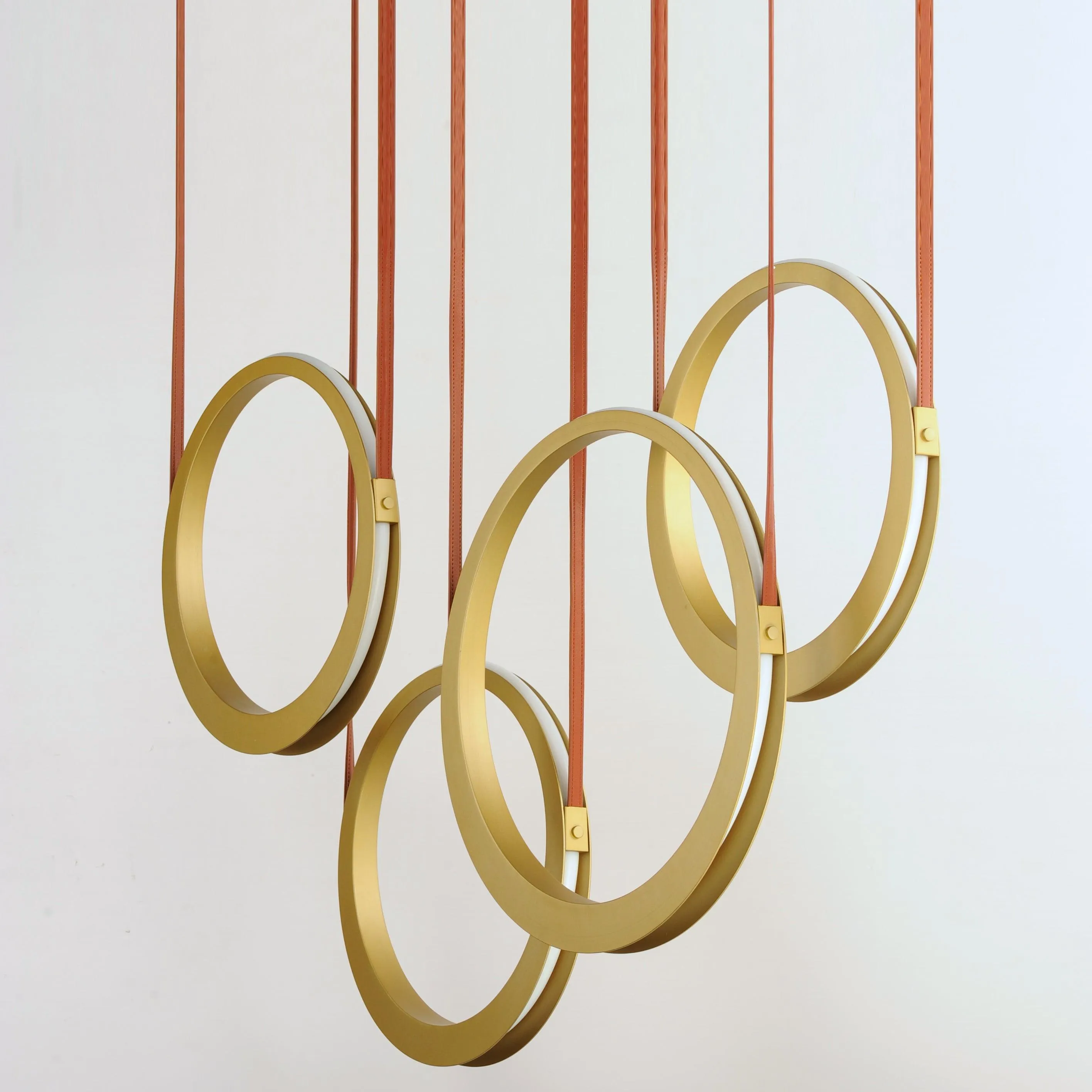 LED Antique Brass 4 Rings Pendant