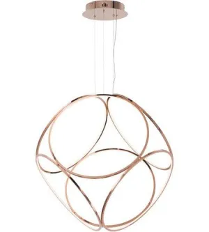 LED Rose Gold Rings in Square Chandelier