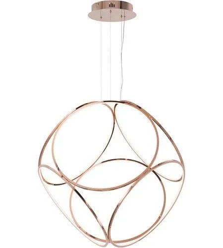 LED Rose Gold Rings in Square Chandelier