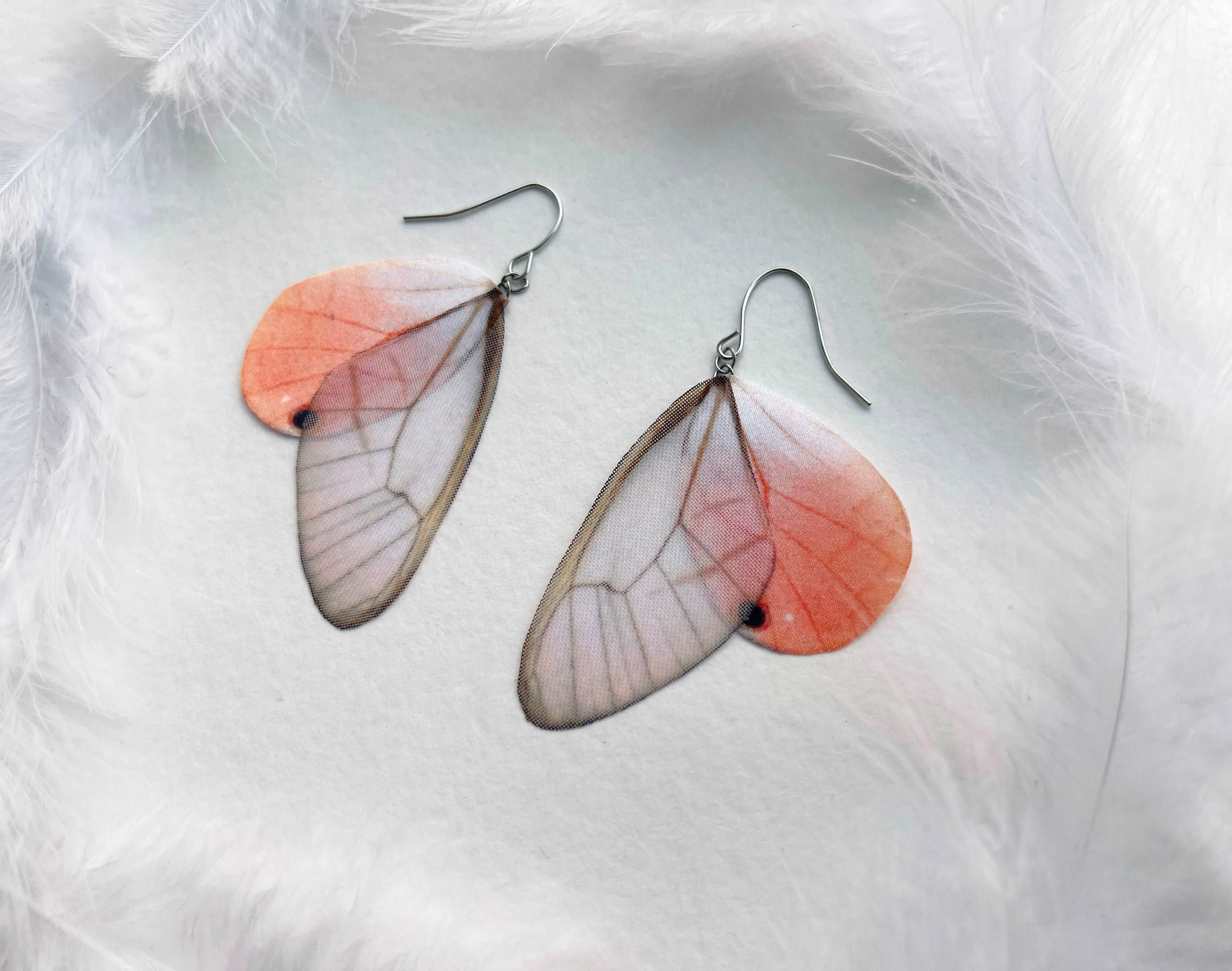 Light Pink Butterfly Wing Earrings Perfect Gift For Anyone Who Love Butterflies