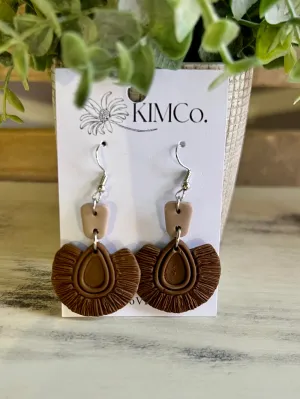 Lightweight Chic Brown Polymer Clay Earrings