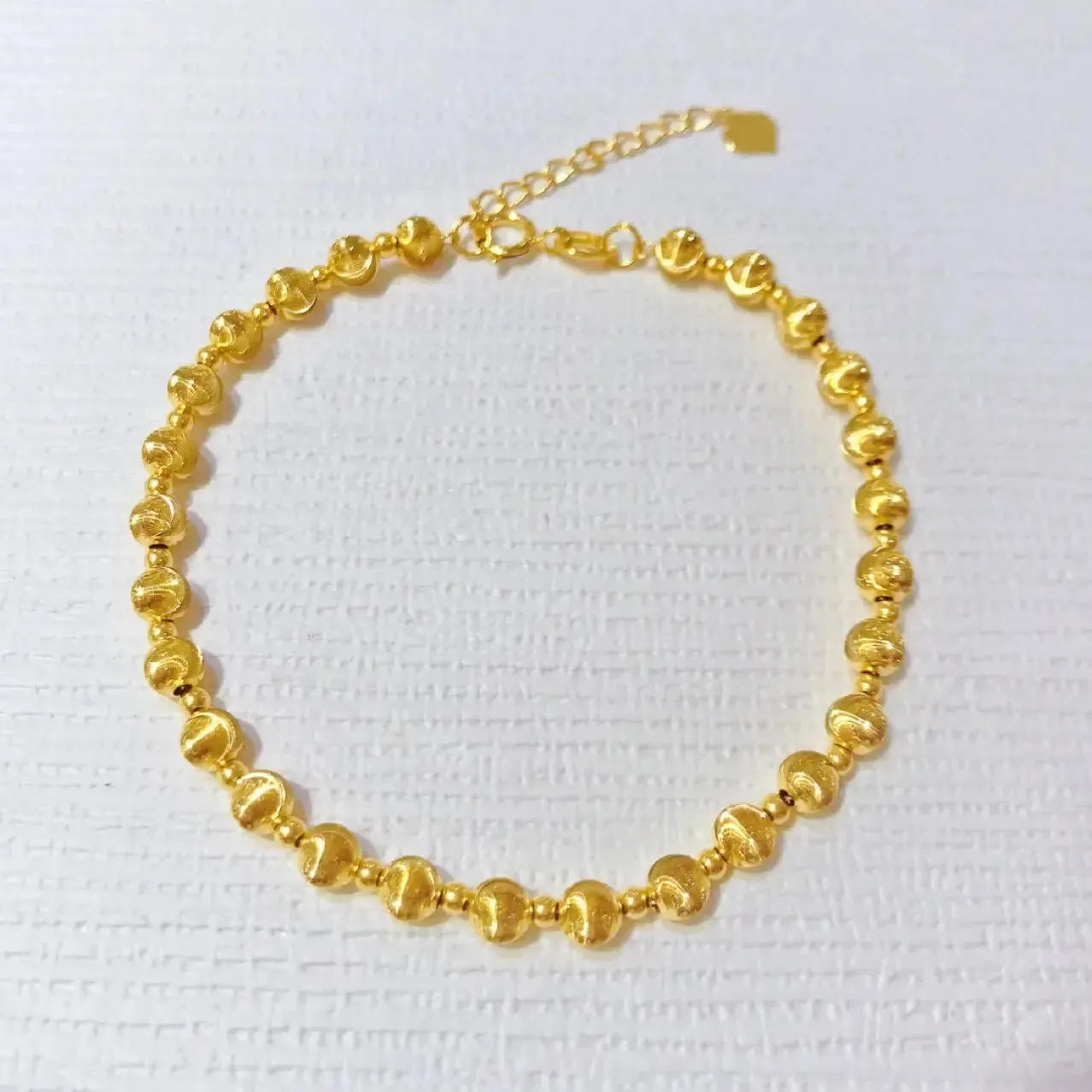 LOVCIA 18K Golden Beads Adjustable Chain Bracelet for Women