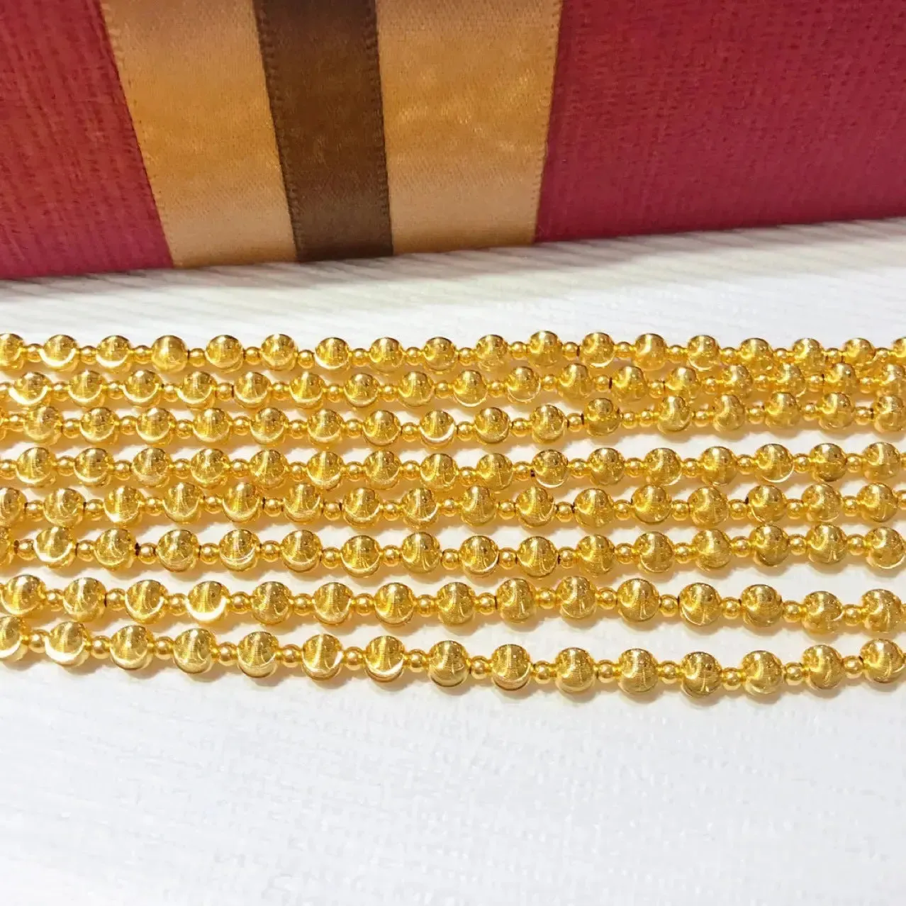 LOVCIA 18K Golden Beads Adjustable Chain Bracelet for Women