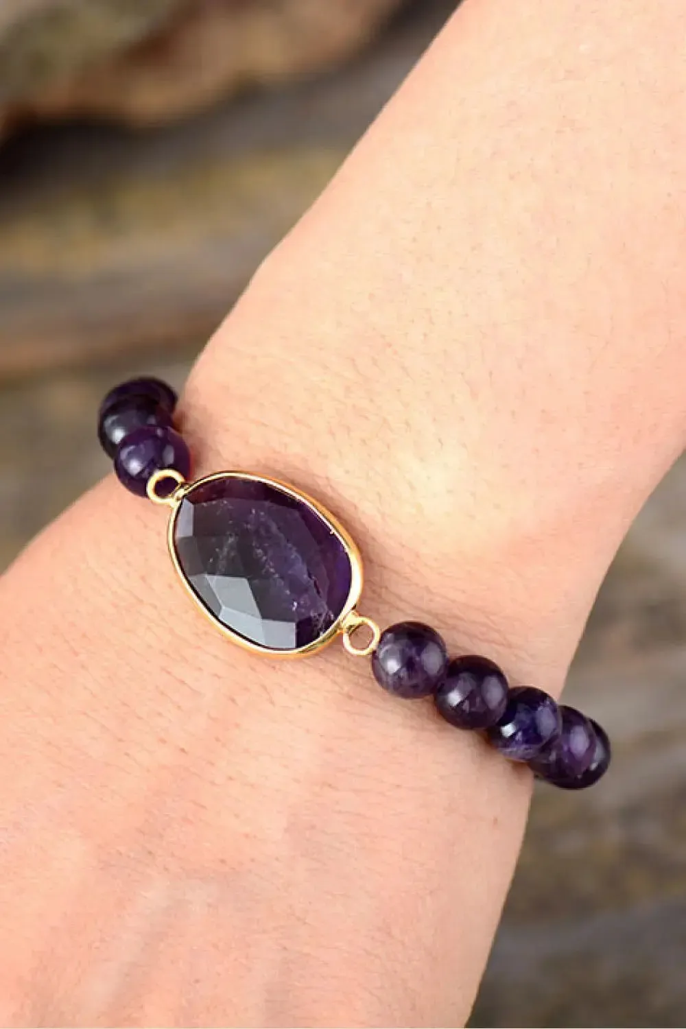 LOVCIA Handmade Amethyst Beaded Bracelet