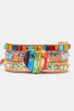 LOVCIA Imperial Jasper & Crystal Layered Bracelet