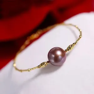 LOVCIA Purple Freshwater Symphony Pearl Bracelet for Women - Elegant 18K Gold Bracelet Jewelry