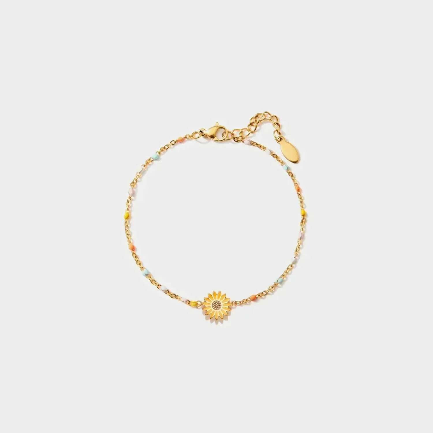 LOVCIA Sunflower Shape 18K Gold-Plated Bead Bracelet