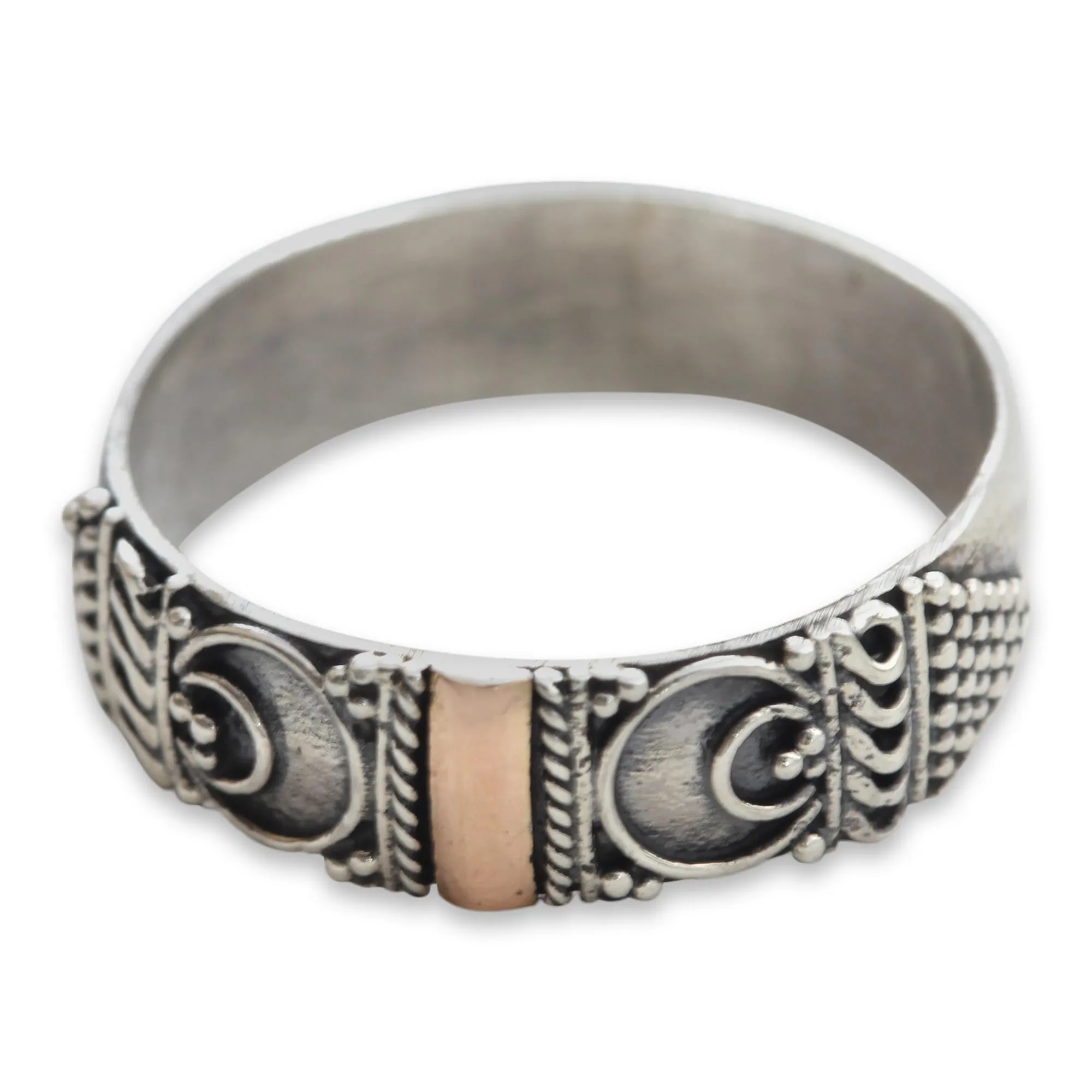 Love Vow Ornate Balinese Artisan Crafted Ring with 18k Gold