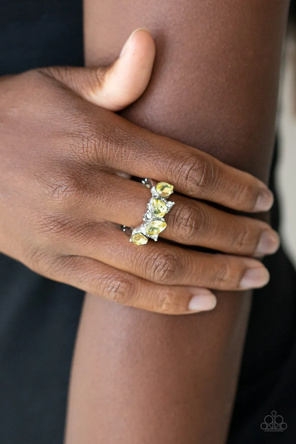 Majestically Modern - Yellow  Paparazzi Rings