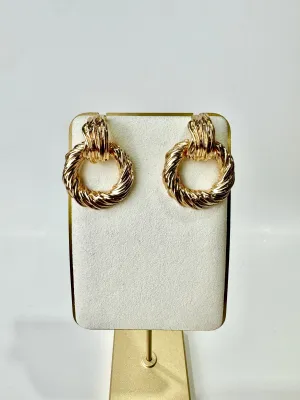 Marina -Twisted Gold Hoop Earrings