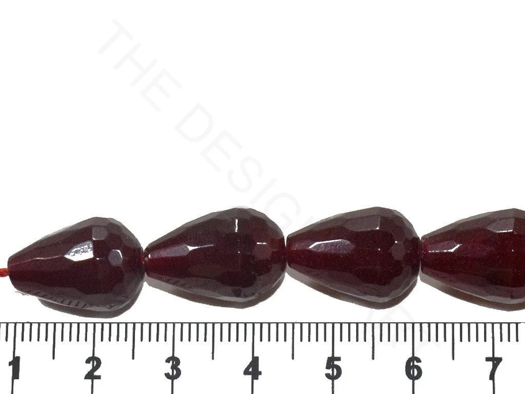Maroon Drop Jade Semi Precious Stones