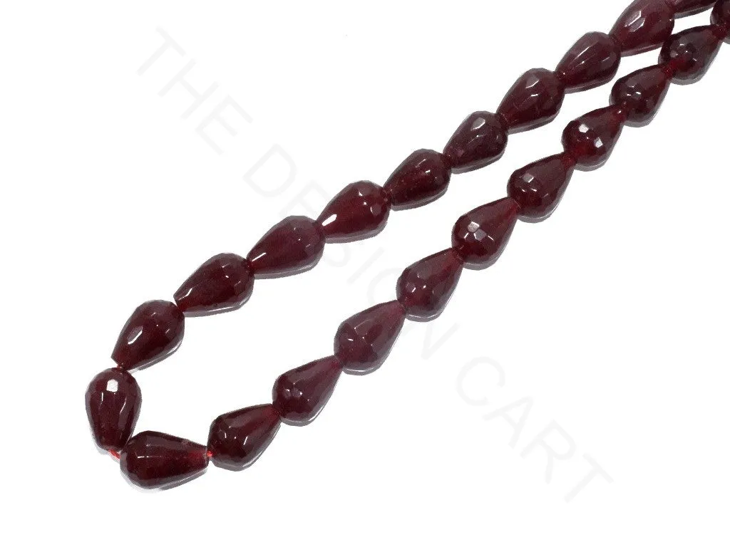 Maroon Drop Jade Semi Precious Stones