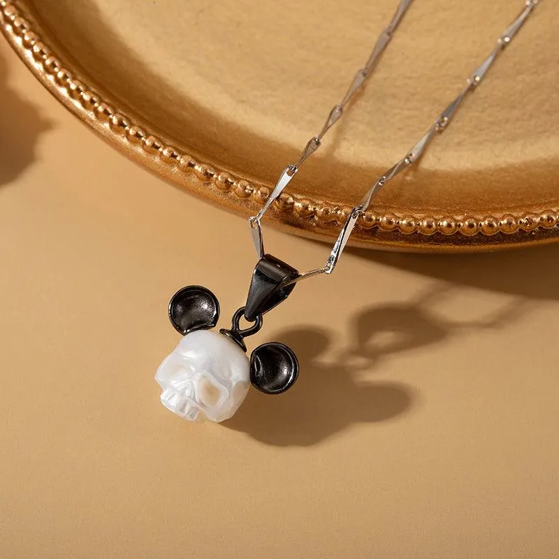 Mickey Mouse Pearls Cranium Necklace