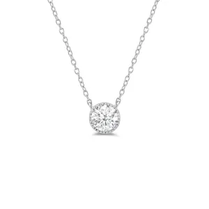 Milgrain Round Lab Created Diamond Necklace