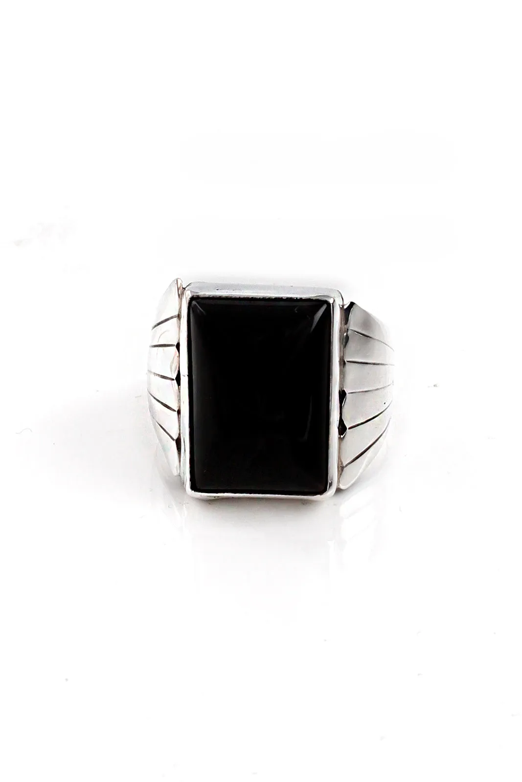 Milton Lee Modern Onyx Ring (Size 9)