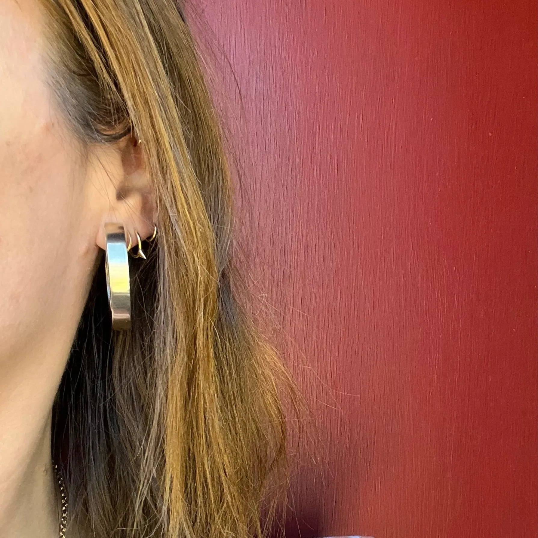 Mod Chic Sterling Silver Hoop Earrings