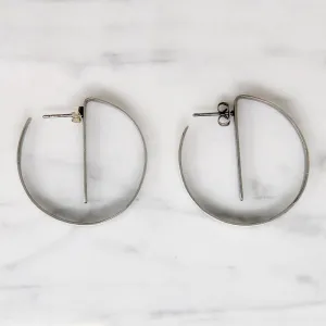 Mod Chic Sterling Silver Hoop Earrings