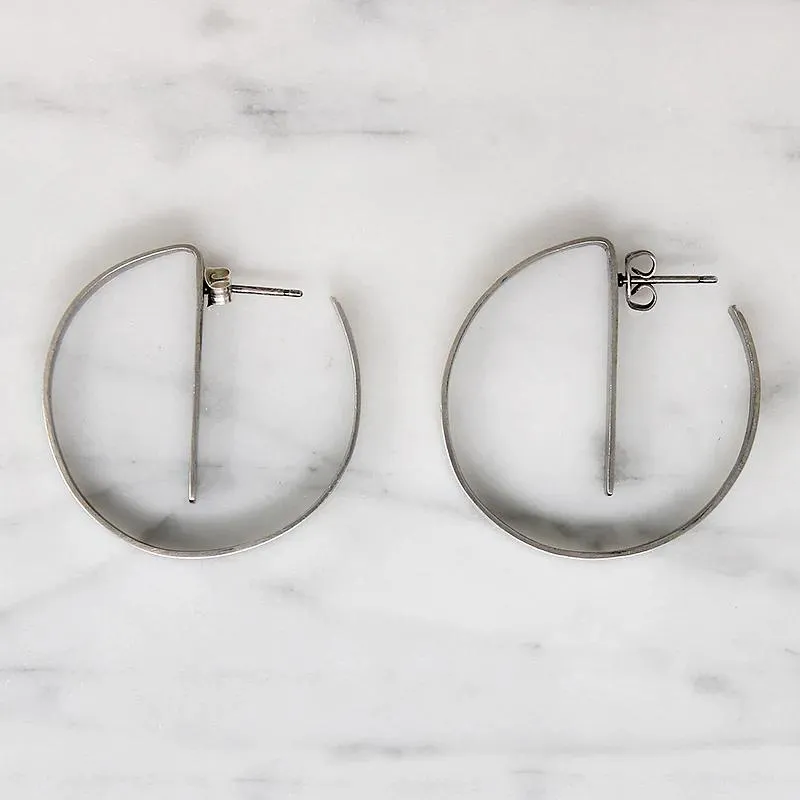 Mod Chic Sterling Silver Hoop Earrings