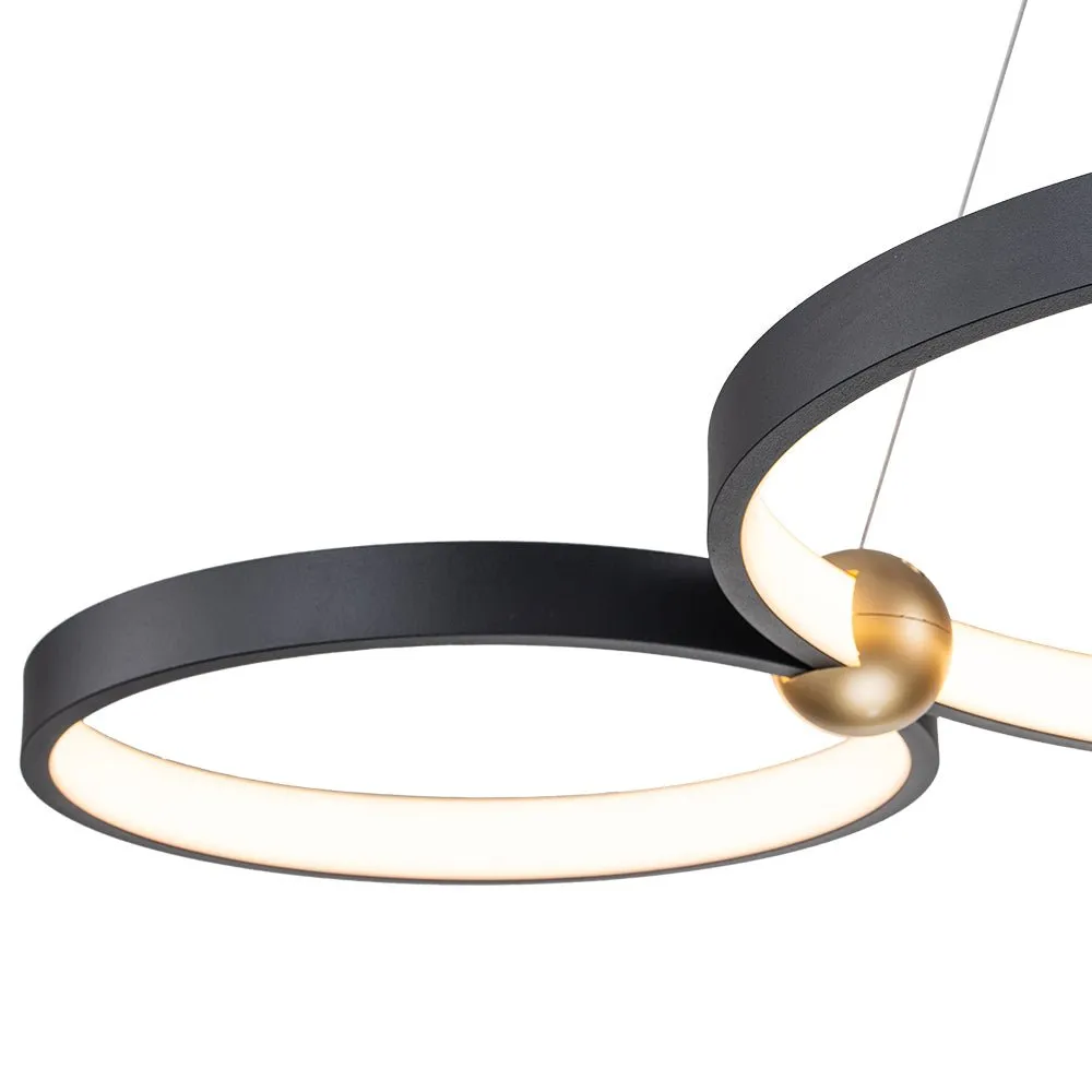Modern 3-Rings LED Dimmable Linear Chandelier