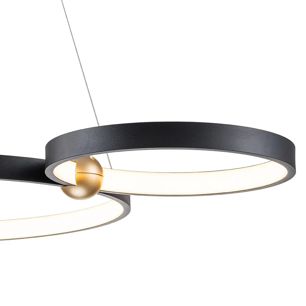 Modern 3-Rings LED Dimmable Linear Chandelier