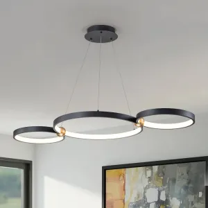 Modern 3-Rings LED Dimmable Linear Chandelier