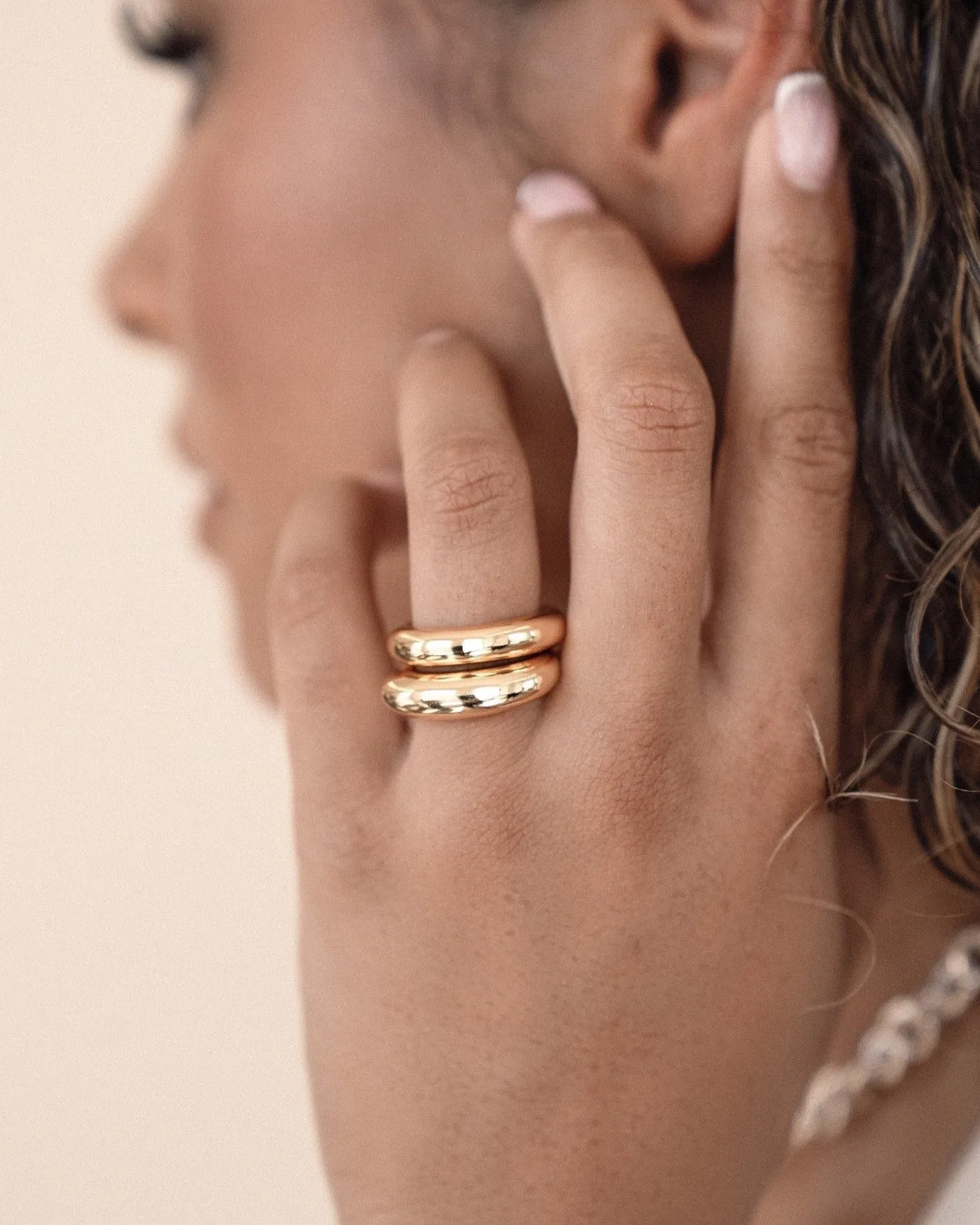 Modern Dome Ring Set
