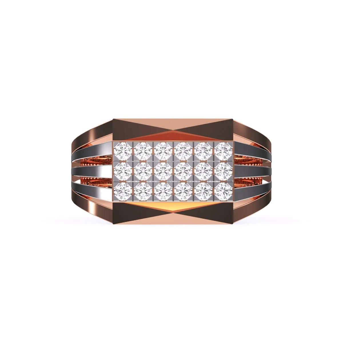 Modern Round Diamond Men's Finger Ring