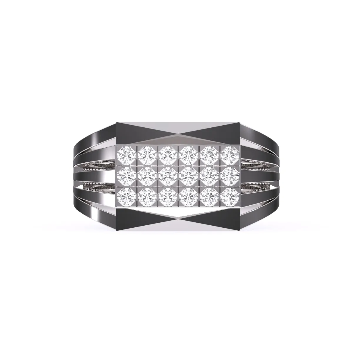 Modern Round Diamond Men's Finger Ring