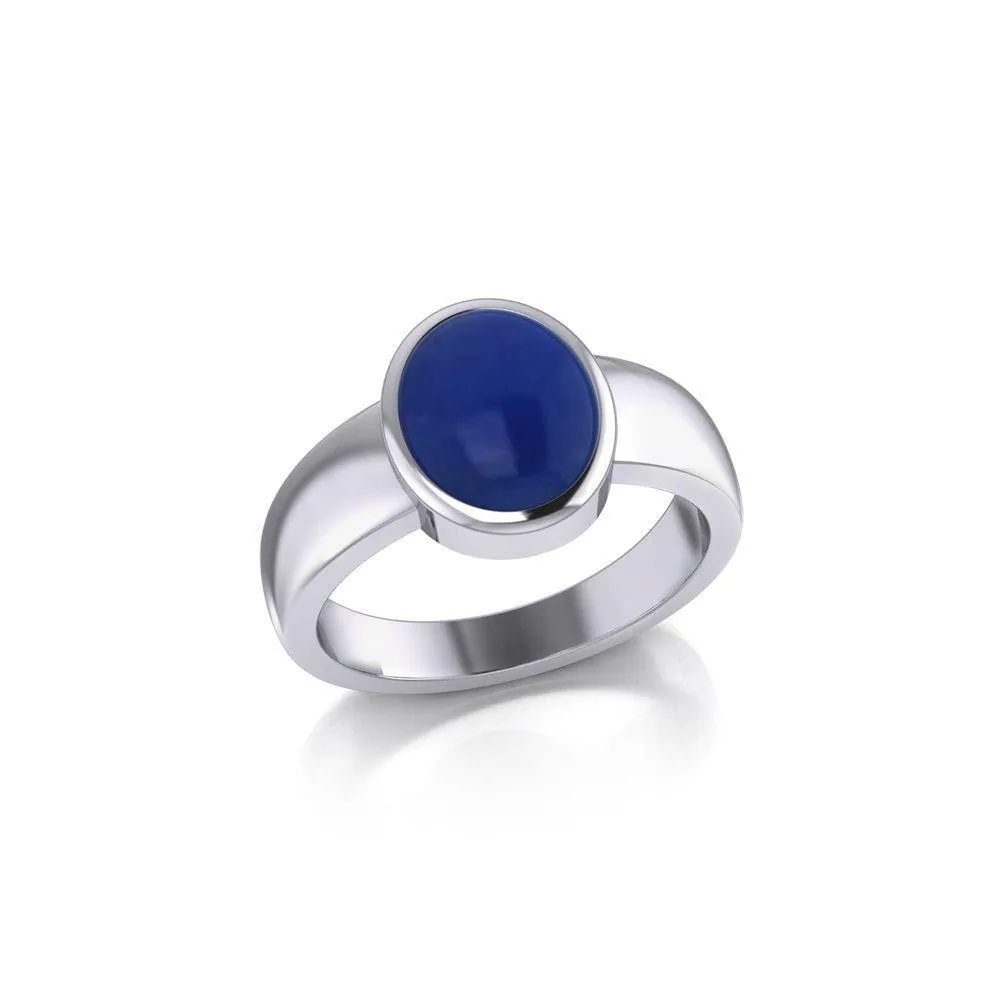 Modern Round Shape Inlaid Silver Ring TR3832
