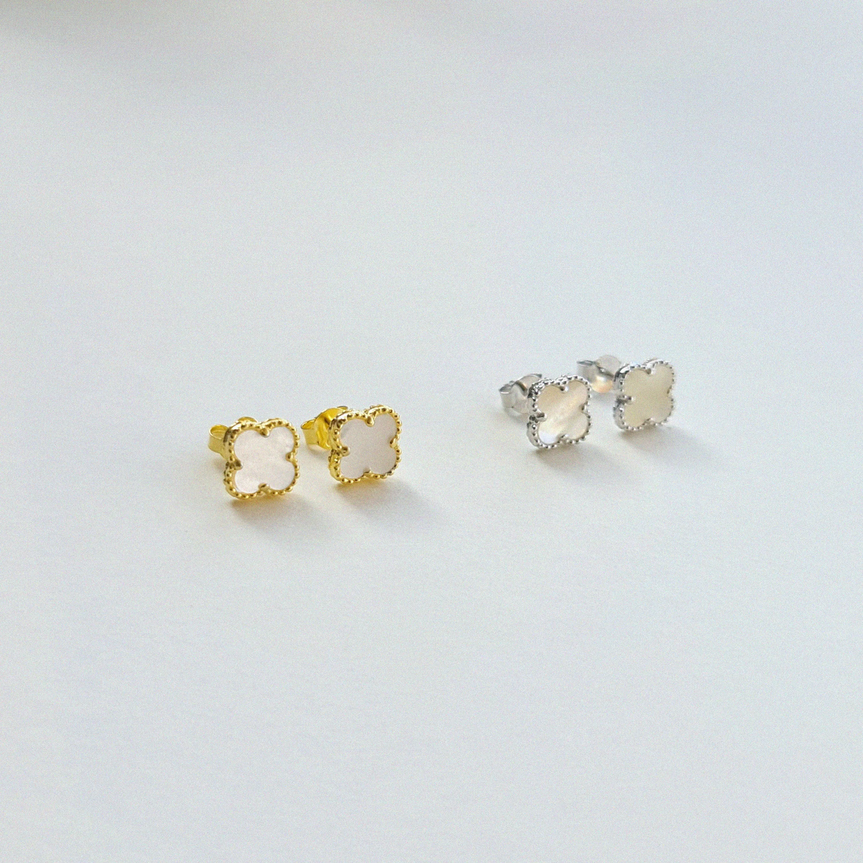 Mother of Pearl Clover Studs
