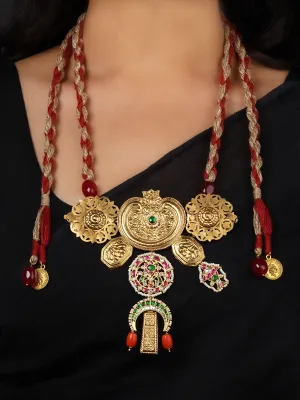Multicolor Gold Plated Mishr Tribal Necklace - MR-N83M