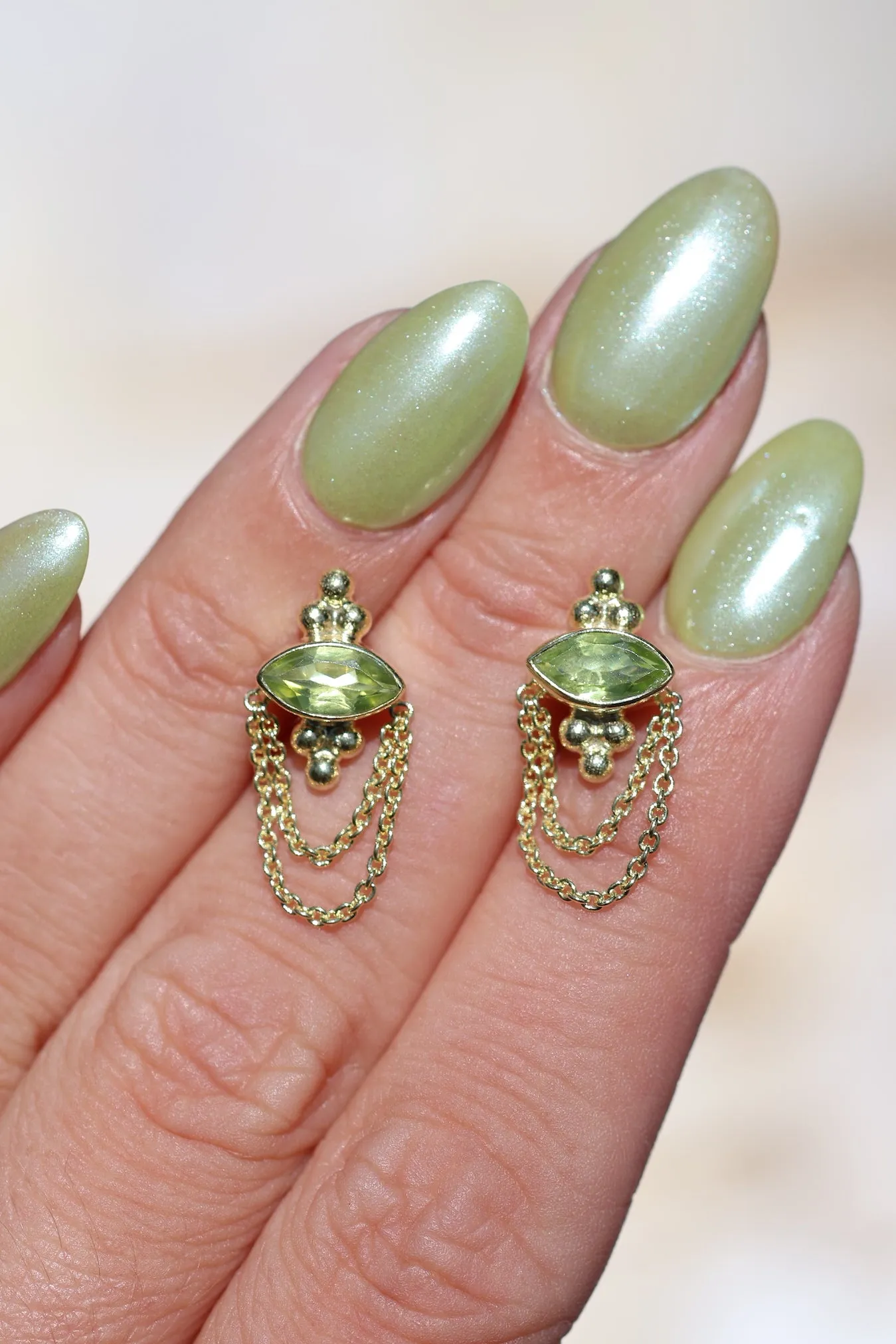 Natalia Gold Peridot Studs Earrings