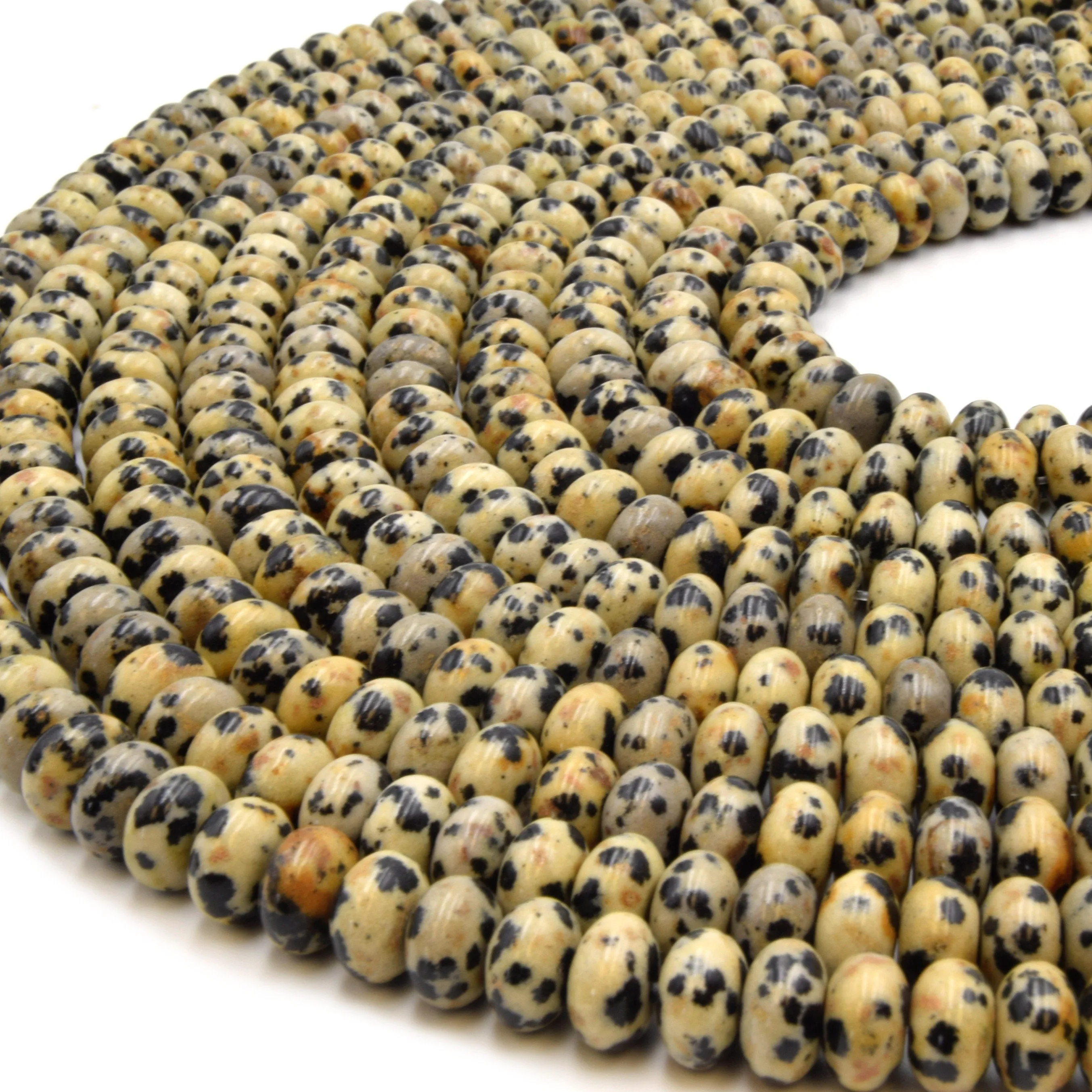 Natural Indian Agate (Fancy Jasper) Rondelle Beads - Smooth Mixed Green/Pink Gemstone, 15.25" Strand