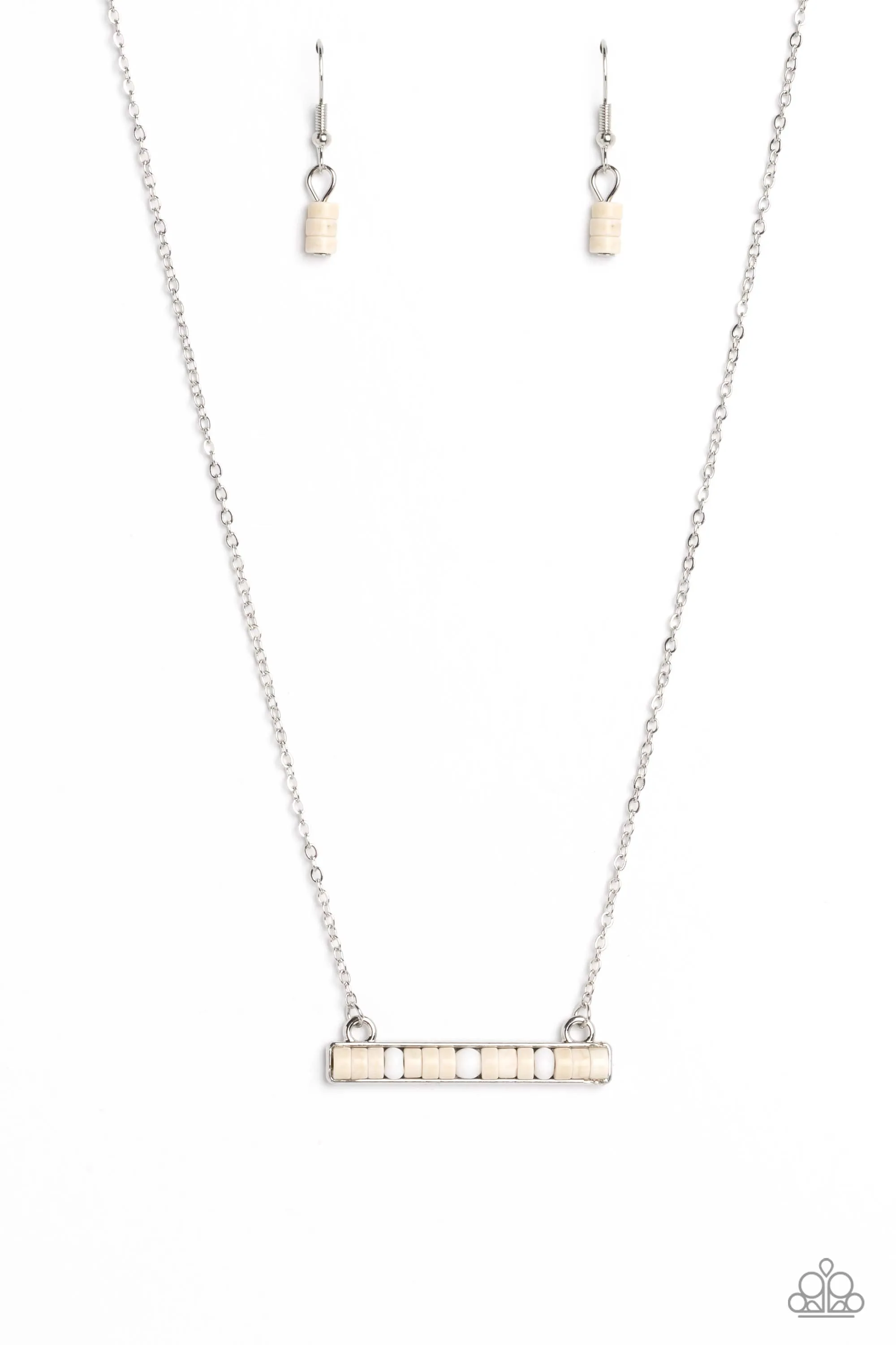 Necklaces Barred Bohemian - White