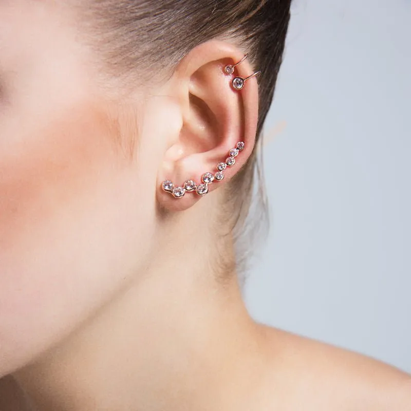 Olivia Dainty Simple Ear Cuff Silver Earrings Set