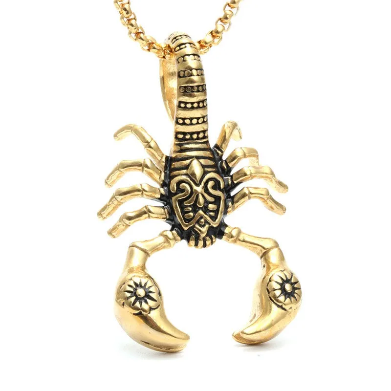 Onyx Guardian - Scorpion Titanium Steel Pendant by The Nevermore