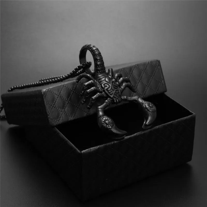 Onyx Guardian - Scorpion Titanium Steel Pendant by The Nevermore