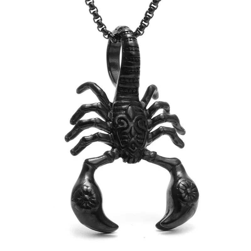 Onyx Guardian - Scorpion Titanium Steel Pendant by The Nevermore