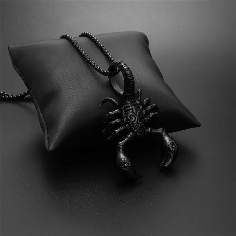 Onyx Guardian - Scorpion Titanium Steel Pendant by The Nevermore