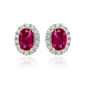 Opulence Studs Sterling Silver & Ruby Stone