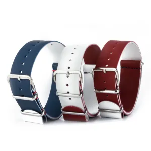 Pack Équipe de France - Bracelets NATO x3 Veau rubber (bleu, blanc, rouge)