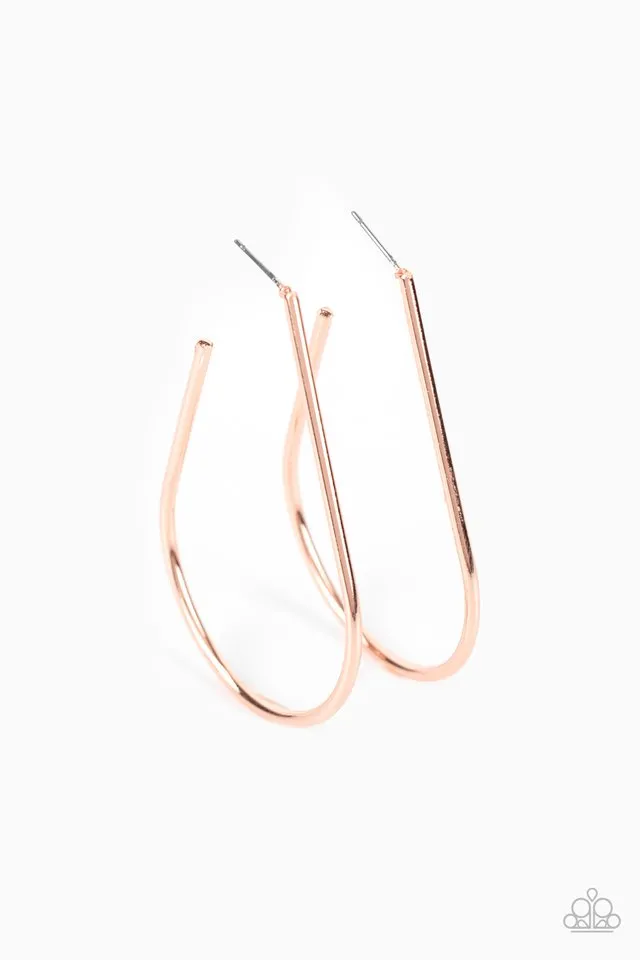Paparazzi Earring ~ City Curves - Copper