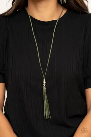 Paparazzi Necklace ~ Hold My Tassel - Green