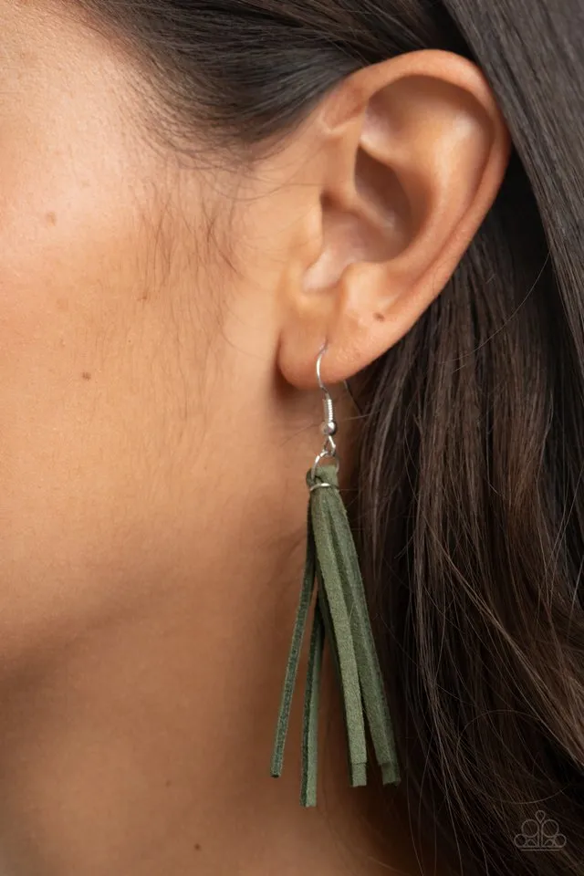 Paparazzi Necklace ~ Hold My Tassel - Green