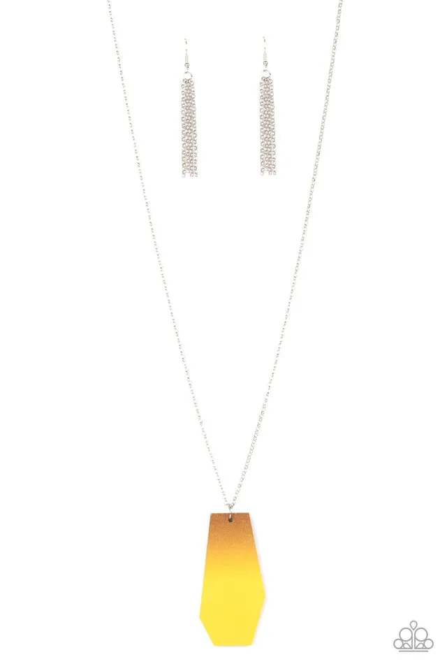 Paparazzi Necklace ~ Watercolor Skies - Yellow