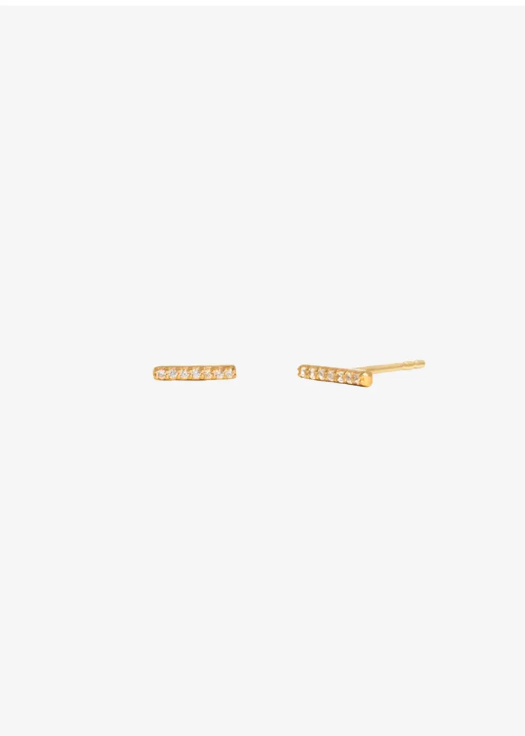 Pave Bar Studs | Gold CZ